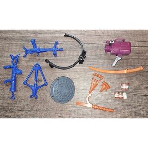 Vintage Tnmt 1980s Accessories Lot Weapons Shell Drill Belt Ninja Turtles